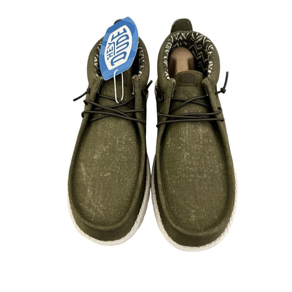 Hey Dude Men's Wally Mid Canvas Olive Men Shoes size 9